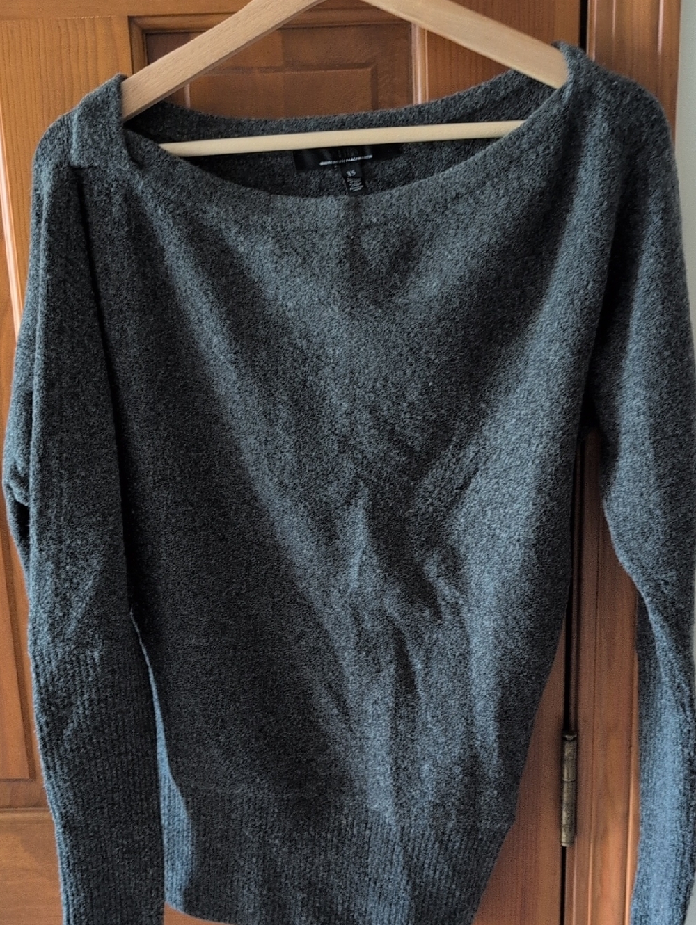 White House Black Market Charcoal Off-the-Shoulder Sweater
